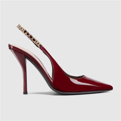 gucci leather pump with pearl bow|gucci signoria slingback.